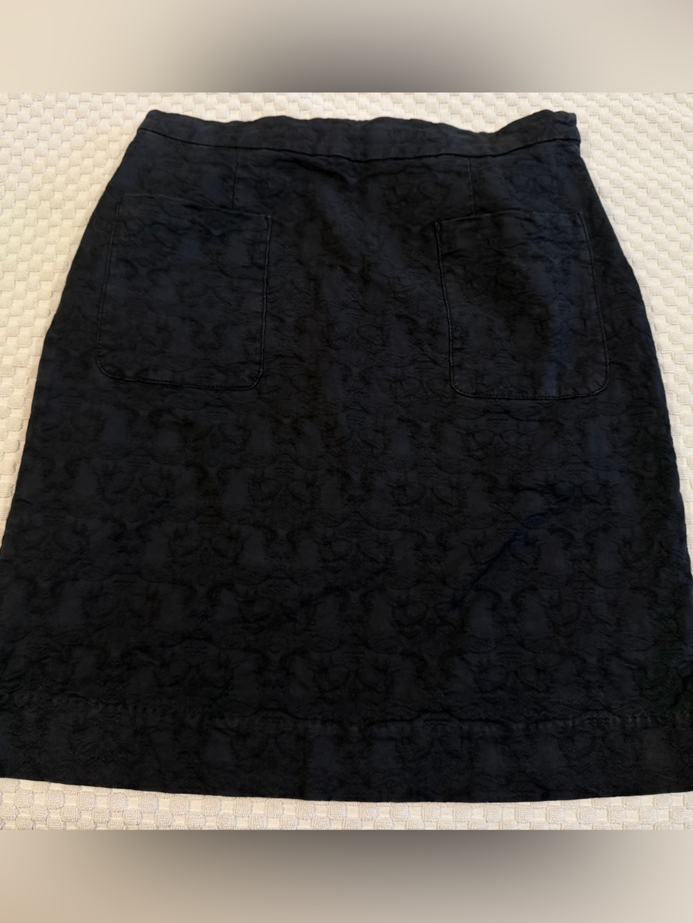 Anthropologie Moulinette Soeurs Navy Pencil Textured Skirt, Size 10.